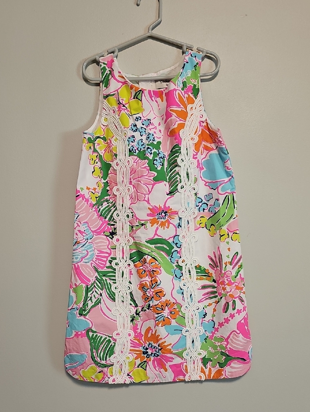 Lilly Pulitzer Target Pink Multi Floral Shift Dress with Lace Trim